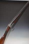 Unnamed English 12 bore side by side shotgun with engraved lock, trigger guard, underside, thumb
