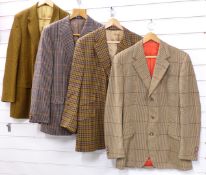 Three medium wool sports/tweed jackets by Magee, DAKS signature and Swaine Adeney and a bespoke