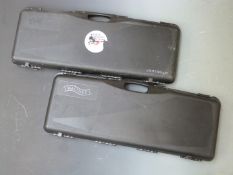 Two Waltham shotgun hard carry cases, both with padded interiors, 84 x 32 x 9cm