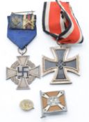 German WW2 Third Reich Nazi Iron Cross, Iron Cross oakleaves and ribbon, Luftwaffe plastic economy