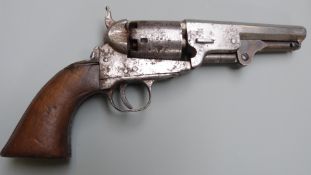 Colt Navy type .36 six-shot single action percussion revolver with 'Colt's patent 0014' engraved