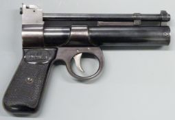 Webley Junior .177 air pistol with named and chequered grips, serial number 219.