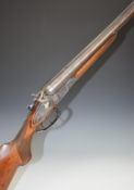 Pedersoli 12 bore side by side hammer action shotgun with engraved lock, rebounding hammers, trigger