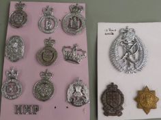 Twelve Police badges including St Lucia, South Africa, Suffolk, Thames Valley etc