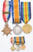 British Army WW1 medals comprising 1914 'Mons' Star with clasp for 5th August - 22nd November
