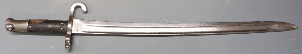 Austrian 1867 pattern bayonet with regimental markings to quillon and 47cm fullered blade. PLEASE