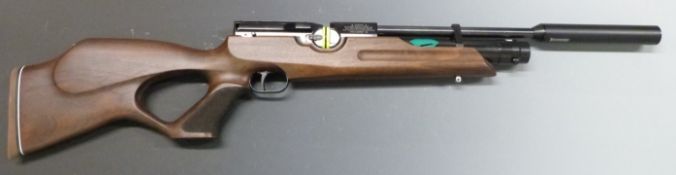 Weihrauch HW100 .177 PCP air rifle with shaped semi-pistol grip, raised cheek piece, adjustable
