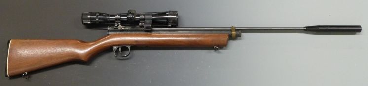 Crossman Rabbit Stopper 2260 .22 air rifle with sling suspension mounts, sound moderator and