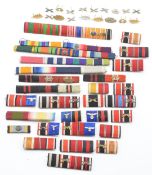 Approximately 40 German, Nazi and Allied medal ribbons, bars and emblems
