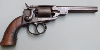 Swinburn & Son Bailey Patent 120 bore five-shot double action side hammer percussion revolver with