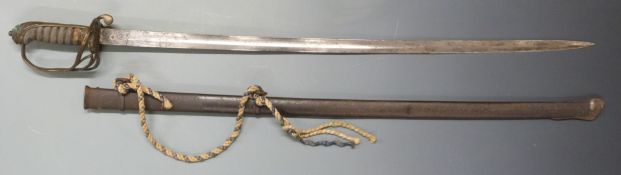 British 1822 pattern sword with shagreen grip and VR cypher, Manning of London makers to ricasso,