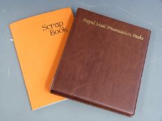 Album and scrapbook containing postcards, correspondence, envelopes, photographs, English, French