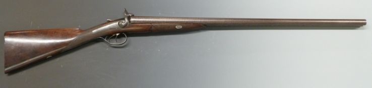 Westley Richards 12 bore side by side pinfire hammer action sporting gun with unusual pull back