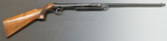 Oscar Will Tell Precision .177 air rifle with chequered semi-pistol grip, metal butt plate and