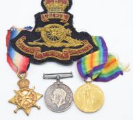 British Army WW1 medals comprising 1914-1915 Star, War Medal and Victory Medal named to 42455 Gunner
