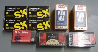 Three-hundred-and-eighty-nine .22 rifle cartridges, all in original boxes. PLEASE NOTE THAT A
