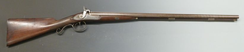 Stoker 18 bore side by side percussion converted from flintlock hammer action gun with named and