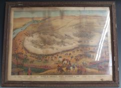 'Battle of Omdurman' late coloured print of A Sutherland depicting the battle on the 2nd September