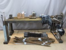 Gunsmiths barrel boring lathe and similar lapping machine, both to run from single phase power.