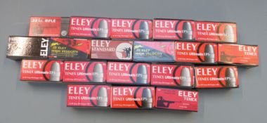 Nine-hundred-and-thirty-three mainly Eley Texex .22 rifle cartridges, all in original boxes.