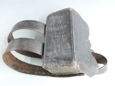 Reproduction black leather cartridge box and straps