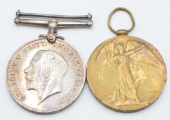 British Army WW1 War and Victory Medals, both named to 1816 Pte J E Love, Northumberland Fusiliers