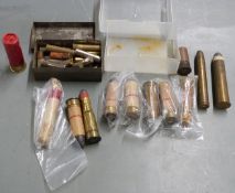 A collection of scarce and unusual collectors shotgun and rifle cartridges including paper and brass