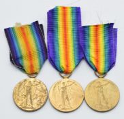 Three British WW1 Victory Medals, named to 53767 G Pemberton, Royal Air Force, 5897 G W Twigger,