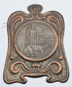 British WW1 Memorial Plaque / Death Penny for William Joseph Harrison in an Arts & Crafts style