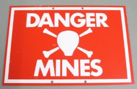 Falklands War era memorabilia, mine field sign with MoD form E00/4 dated 20th April 1983 and stamped