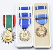 Two Nato service medals with clasp for former Yugolslavia together with Liberation of Kuwait