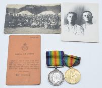 British Army WW1 medals comprising War and Victory Medals named to 2611 Cpl A D Griffiths, Royal