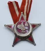 Ottoman Empire WW1 officer's Gallipoli Star medal with pin back fastening and BB & Co maker's mark