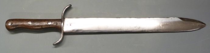 Large knife marked LFA 217 with S shaped crossguard, R to ricasso and 37.5cm blade