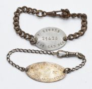 Canadian WW1 Cycle Corps identity discs for 21425 T Spoors