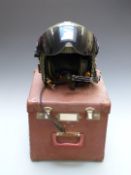 Royal Air Force Cold War Flying helmet MK2A complete with headphones, double vizor, carry bag and