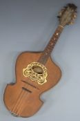 Violin shaped flat backed mandolin by Edward Glaesel 1905, patent 2244, Viennese College of