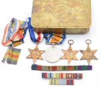 British WW2 medals comprising 1939-1945 Star, France and Germany Star, Atlantic Star and War