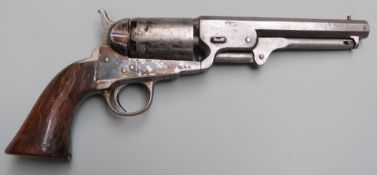 Vero Clement Arms Co Colt style .38 six-shot single action percussion revolver with engraved