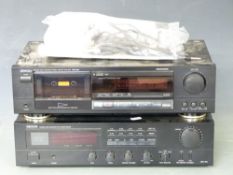 Denon AM-FM stereo receiver DRA-25/25L and matching stacking tape deck DRM-600