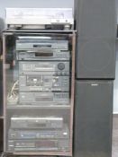 Sony record deck stereo turntable PS-X4 together with a stacking system comprising 30 station pre-