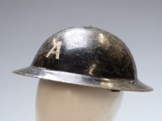 British Home Front 'Ambulance' steel helmet complete with liner and chinstrap