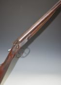 Elizabeth Fletcher of Gloucester 12 bore side by side hammer action shotgun with engraved lock named