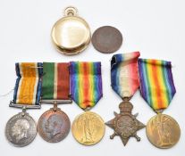 WW1 family medals for the Franklin family comprising 1914-1915 Star and Victory medal named to 20101