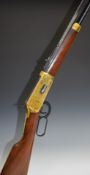 Winchester Centennial .30-30 underlever rifle with gold plated lock, butt plate and mounts,