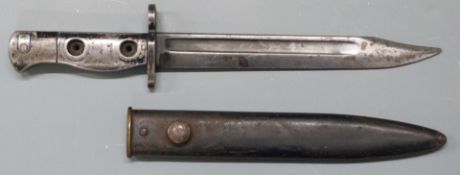 British LIA3 pattern bayonet with 20cm fullered blade marked LIA3, stores number 9600257 to metal