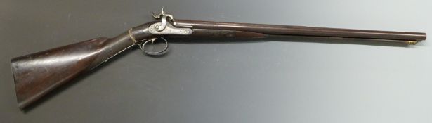 Churcham of Chichester 12 bore side by side percussion hammer action muzzle loading sporting gun