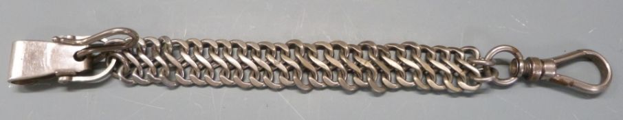 Early 20thC WW1 nickel silver Army sword hanger, 27cm long. PLEASE NOTE ALL BLADED ITEMS ARE SUBJECT