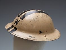 British WW2 Home Front Senior Warden's steel helmet with liner and chin strap