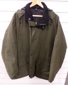 Barbour padded coat / jacket with hood, size large